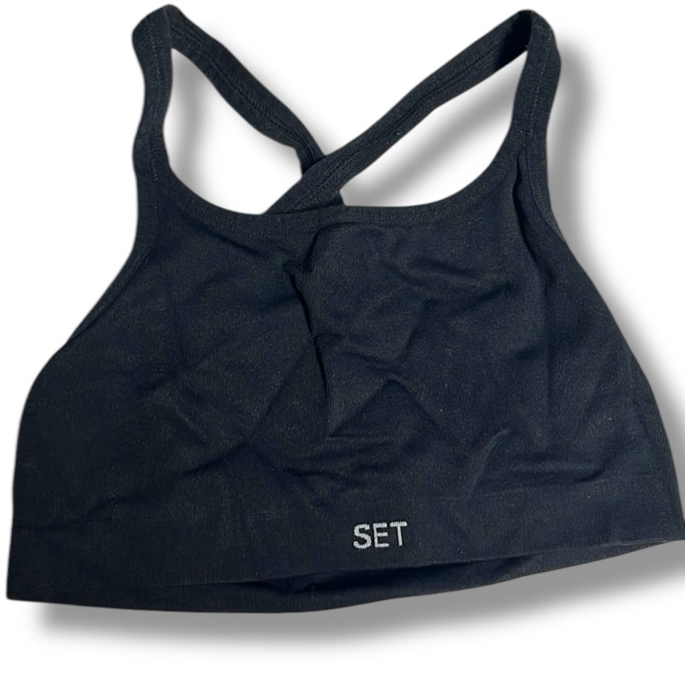 SET Active Seamless Racerback Sports Bra Black XS Athleisure